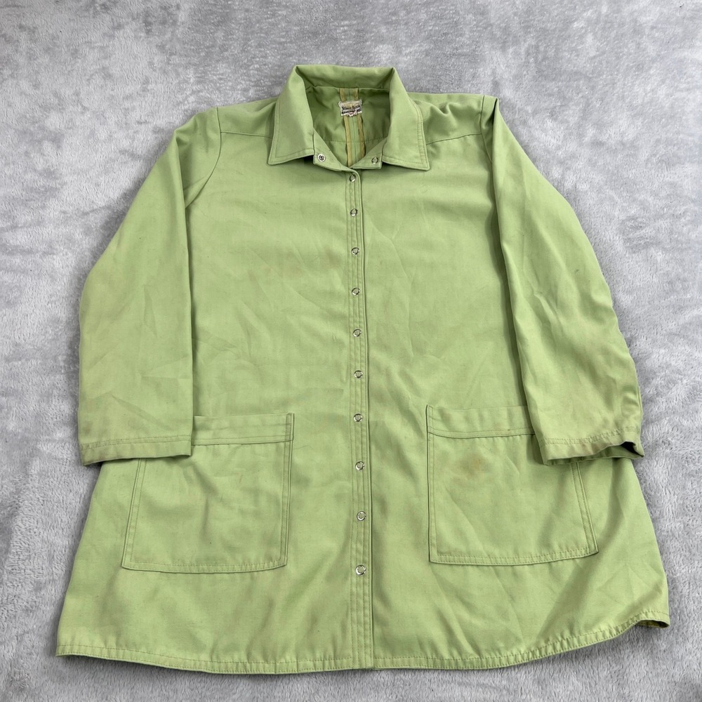 Neiman Marcus Vtg 70's Safari Snap Shirt Jacket XL Green Mens Gorpcore Field